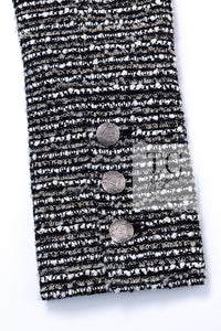 CHANEL 05S Gray Silvet Double Tweed Jacket 38 シャネル グレー シルバー ダブル ツイード ジャケット 即発