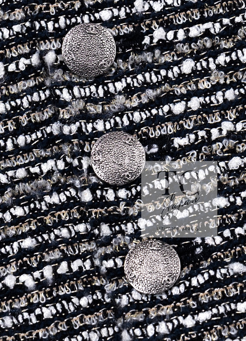 CHANEL 05S Gray Silvet Double Tweed Jacket 38 シャネル グレー シルバー ダブル ツイード ジャケット 即発