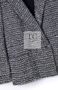 CHANEL 05S Gray Silvet Double Tweed Jacket 38 シャネル グレー シルバー ダブル ツイード ジャケット 即発