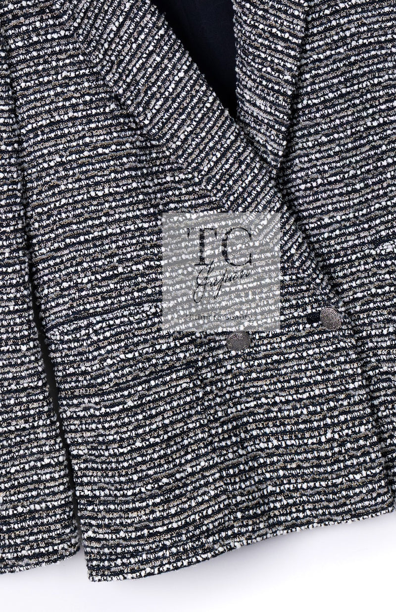 CHANEL 05S Gray Silvet Double Tweed Jacket 38 シャネル グレー シルバー ダブル ツイード ジャケット 即発