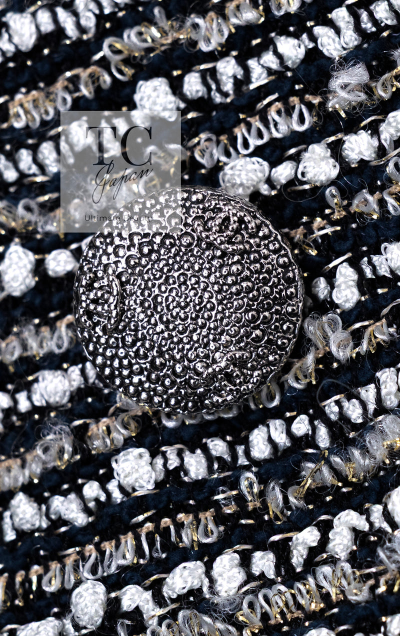 CHANEL 05S Gray Silvet Double Tweed Jacket 38 シャネル グレー シルバー ダブル ツイード ジャケット 即発