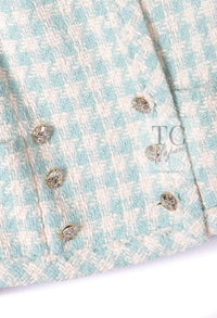 CHANEL 23S Mint Green Ivory Cotton Double Tweed Jacket 38 シャネル ミント グリーン アイボリー コットン ダブル ツイード ジャケット 即発