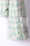 CHANEL 23S Mint Green Ivory Cotton Double Tweed Jacket 38 シャネル ミント グリーン アイボリー コットン ダブル ツイード ジャケット 即発