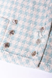 CHANEL 23S Mint Green Ivory Cotton Double Tweed Jacket 38 シャネル ミント グリーン アイボリー コットン ダブル ツイード ジャケット 即発