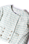 CHANEL 23S Mint Green Ivory Cotton Double Tweed Jacket 38 シャネル ミント グリーン アイボリー コットン ダブル ツイード ジャケット 即発