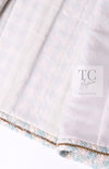 CHANEL 23S Mint Green Ivory Cotton Double Tweed Jacket 38 シャネル ミント グリーン アイボリー コットン ダブル ツイード ジャケット 即発