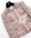 CHANEL 07C Pink Beige Multi Collarless Tweed Jacket 36 シャネル ピンク ベージュ ノーカラー ツイード ジャケット 即発