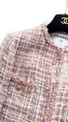 CHANEL 07C Pink Beige Multi Collarless Tweed Jacket 36 シャネル ピンク ベージュ ノーカラー ツイード ジャケット 即発