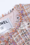 CHANEL 07C Pink Beige Multi Collarless Tweed Jacket 36 シャネル ピンク ベージュ ノーカラー ツイード ジャケット 即発
