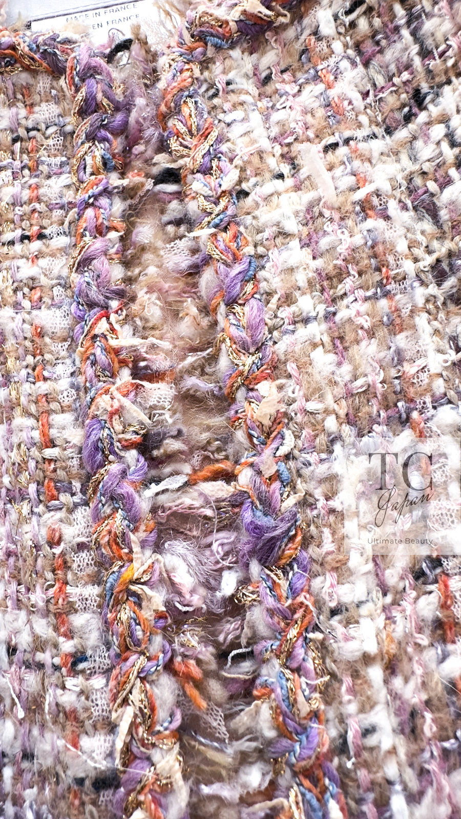 CHANEL 07C Pink Beige Multi Collarless Tweed Jacket 36 シャネル ピンク ベージュ ノーカラー ツイード ジャケット 即発