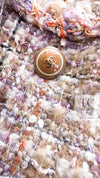 CHANEL 07C Pink Beige Multi Collarless Tweed Jacket 36 シャネル ピンク ベージュ ノーカラー ツイード ジャケット 即発