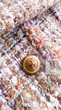 CHANEL 07C Pink Beige Multi Collarless Tweed Jacket 36 シャネル ピンク ベージュ ノーカラー ツイード ジャケット 即発