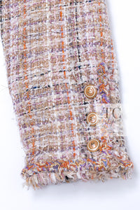 CHANEL 07C Pink Beige Multi Collarless Tweed Jacket Skirt Suit 36 シャネル ピンク ベージュ ノーカラー ツイード ジャケット スカート スーツ 即発