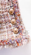 CHANEL 07C Pink Beige Multi Collarless Tweed Jacket 36 シャネル ピンク ベージュ ノーカラー ツイード ジャケット 即発