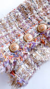 CHANEL 07C Pink Beige Multi Collarless Tweed Jacket 36 シャネル ピンク ベージュ ノーカラー ツイード ジャケット 即発