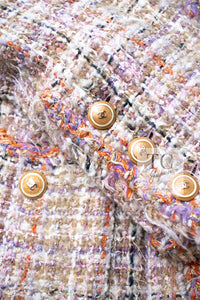 CHANEL 07C Pink Beige Multi Collarless Tweed Jacket Skirt Suit 36 シャネル ピンク ベージュ ノーカラー ツイード ジャケット スカート スーツ 即発
