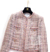 CHANEL 07C Pink Beige Multi Collarless Tweed Jacket 36 シャネル ピンク ベージュ ノーカラー ツイード ジャケット 即発