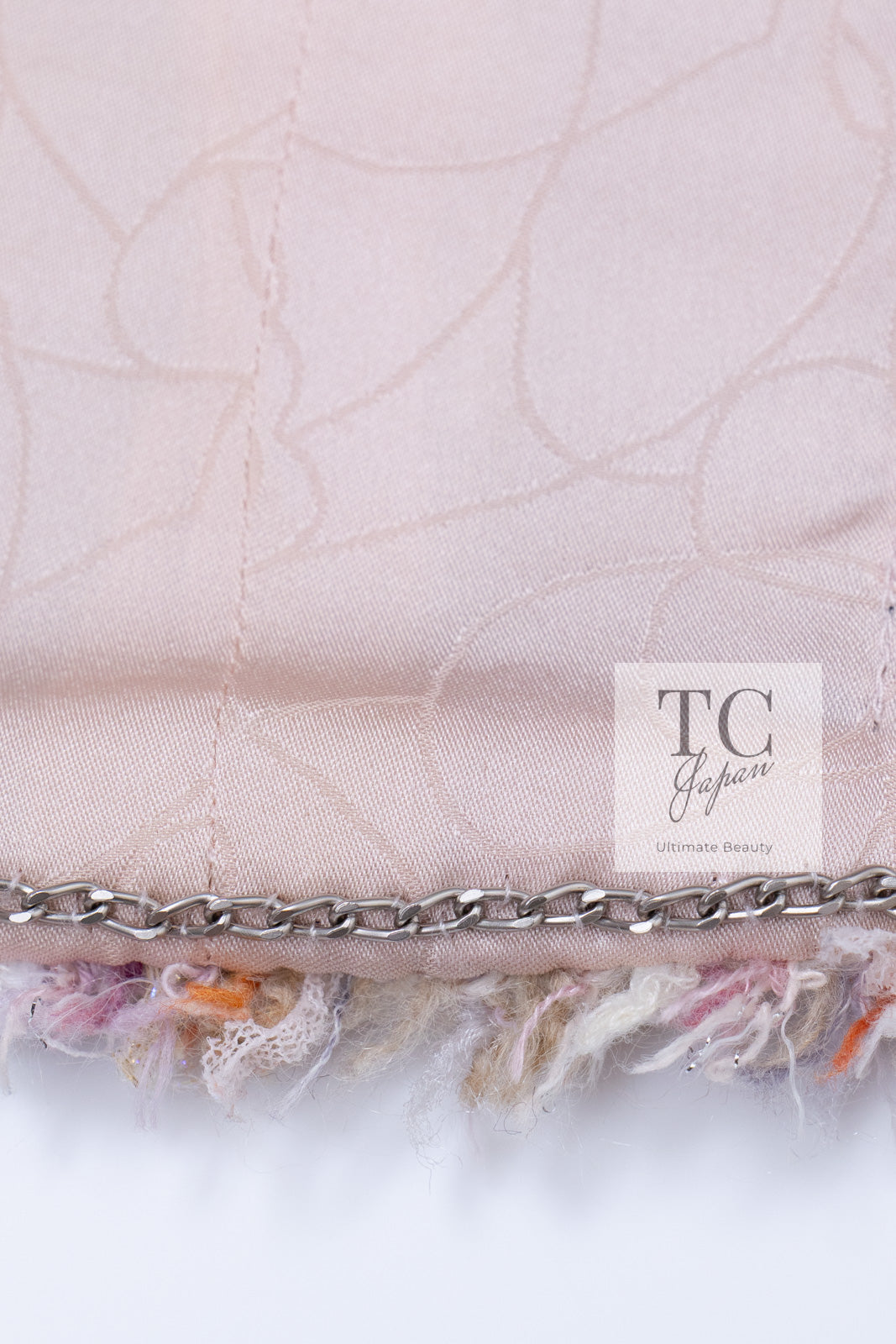 CHANEL 07C Pink Beige Multi Collarless Tweed Jacket Skirt Suit 36 シャネル ピンク ベージュ ノーカラー ツイード ジャケット スカート スーツ 即発