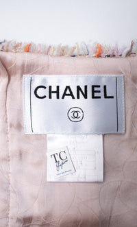 CHANEL 07C Pink Beige Multi Collarless Tweed Jacket 36 シャネル ピンク ベージュ ノーカラー ツイード ジャケット 即発