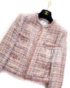 CHANEL 07C Pink Beige Multi Collarless Tweed Jacket 36 シャネル ピンク ベージュ ノーカラー ツイード ジャケット 即発