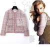 CHANEL 07C Pink Beige Multi Collarless Tweed Jacket 36 シャネル ピンク ベージュ ノーカラー ツイード ジャケット 即発