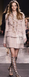 CHANEL 07C Pink Beige Multi Collarless Tweed Jacket 36 シャネル ピンク ベージュ ノーカラー ツイード ジャケット 即発