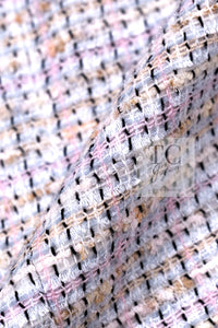 CHANEL 04S Pink Ivory Gray Fringe Cotton Tweed Jacket 42 シャネル ピンク アイボリー フリンジ コットン ツイード ジャケット 即発