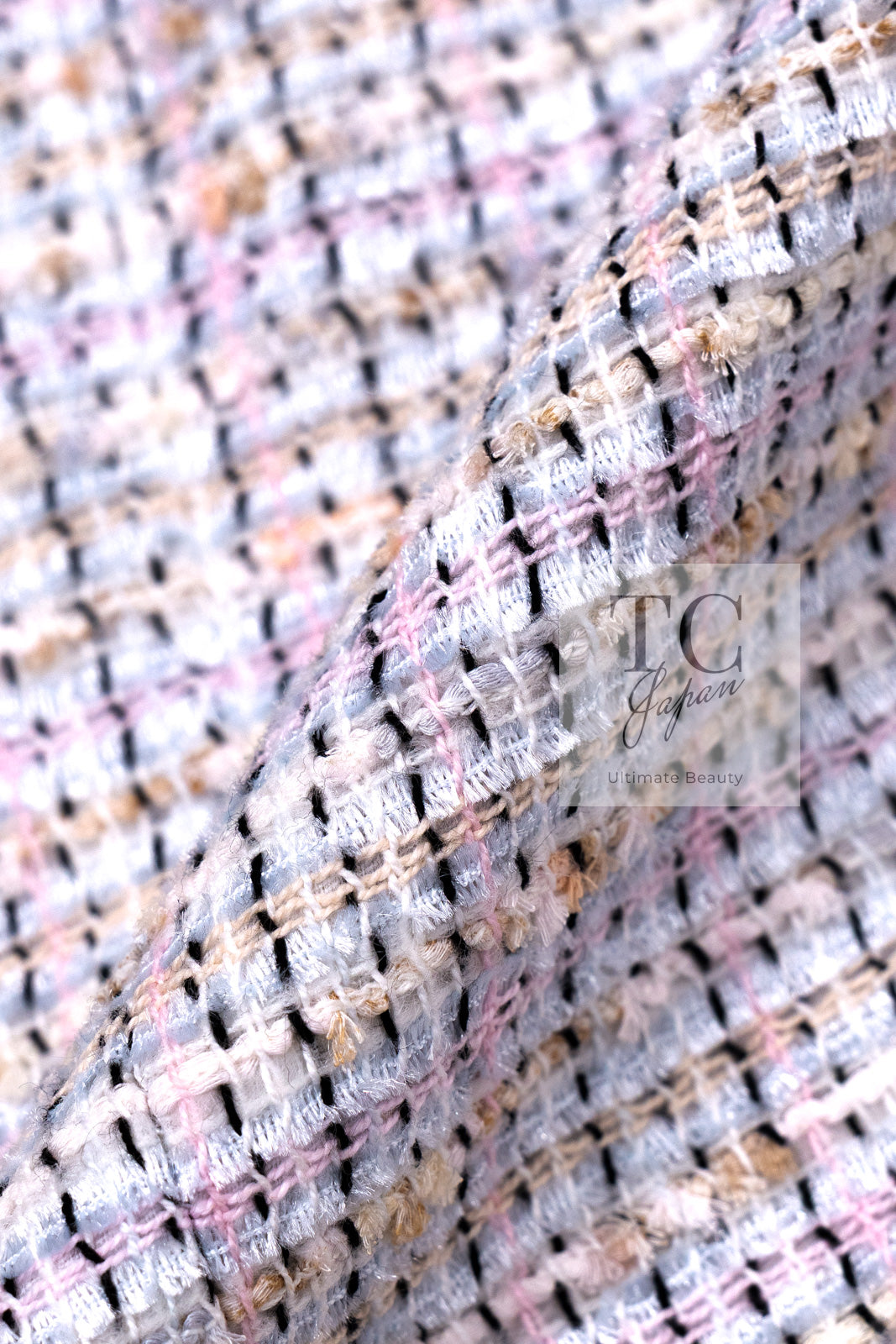 CHANEL 04S Pink Ivory Gray Fringe Cotton Tweed Jacket 42 シャネル ピンク アイボリー フリンジ コットン ツイード ジャケット 即発