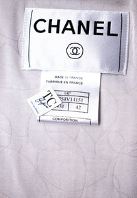 CHANEL 04S Pink Ivory Gray Fringe Cotton Tweed Jacket 42 シャネル ピンク アイボリー フリンジ コットン ツイード ジャケット 即発