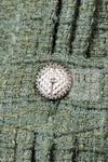 CHANEL 17C Olive Moss Green Wool Cotton Tweed Jacket 38 シャネル オリーブ モス グリーン ウール コットン ツイード ジャケット 即発