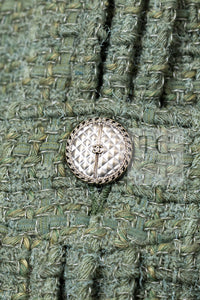 CHANEL 17C Olive Moss Green Wool Cotton Tweed Jacket 38 シャネル オリーブ モス グリーン ウール コットン ツイード ジャケット 即発