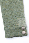 CHANEL 17C Olive Moss Green Wool Cotton Tweed Jacket 38 シャネル オリーブ モス グリーン ウール コットン ツイード ジャケット 即発