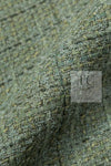 CHANEL 17C Olive Moss Green Wool Cotton Tweed Jacket 38 シャネル オリーブ モス グリーン ウール コットン ツイード ジャケット 即発