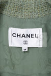 CHANEL 17C Olive Moss Green Wool Cotton Tweed Jacket 38 シャネル オリーブ モス グリーン ウール コットン ツイード ジャケット 即発