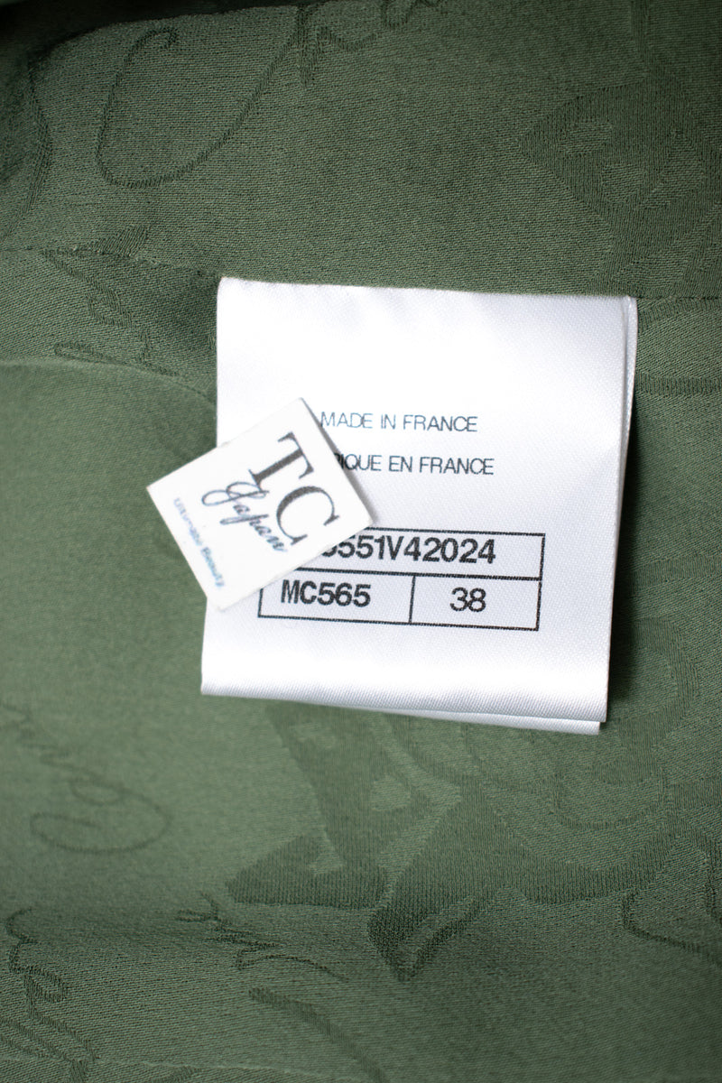 CHANEL 17C Olive Moss Green Wool Cotton Tweed Jacket 38 シャネル オリーブ モス グリーン ウール コットン ツイード ジャケット 即発