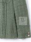 CHANEL 17C Olive Moss Green Wool Cotton Tweed Jacket 38 シャネル オリーブ モス グリーン ウール コットン ツイード ジャケット 即発