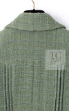 CHANEL 17C Olive Moss Green Wool Cotton Tweed Jacket 38 シャネル オリーブ モス グリーン ウール コットン ツイード ジャケット 即発