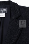 CHANEL 11C Little Black Jacket Tweed Wool Notched Collar 38 シャネル リトル ブラック ジャケット ツイード ウール ココ ボタン 即発