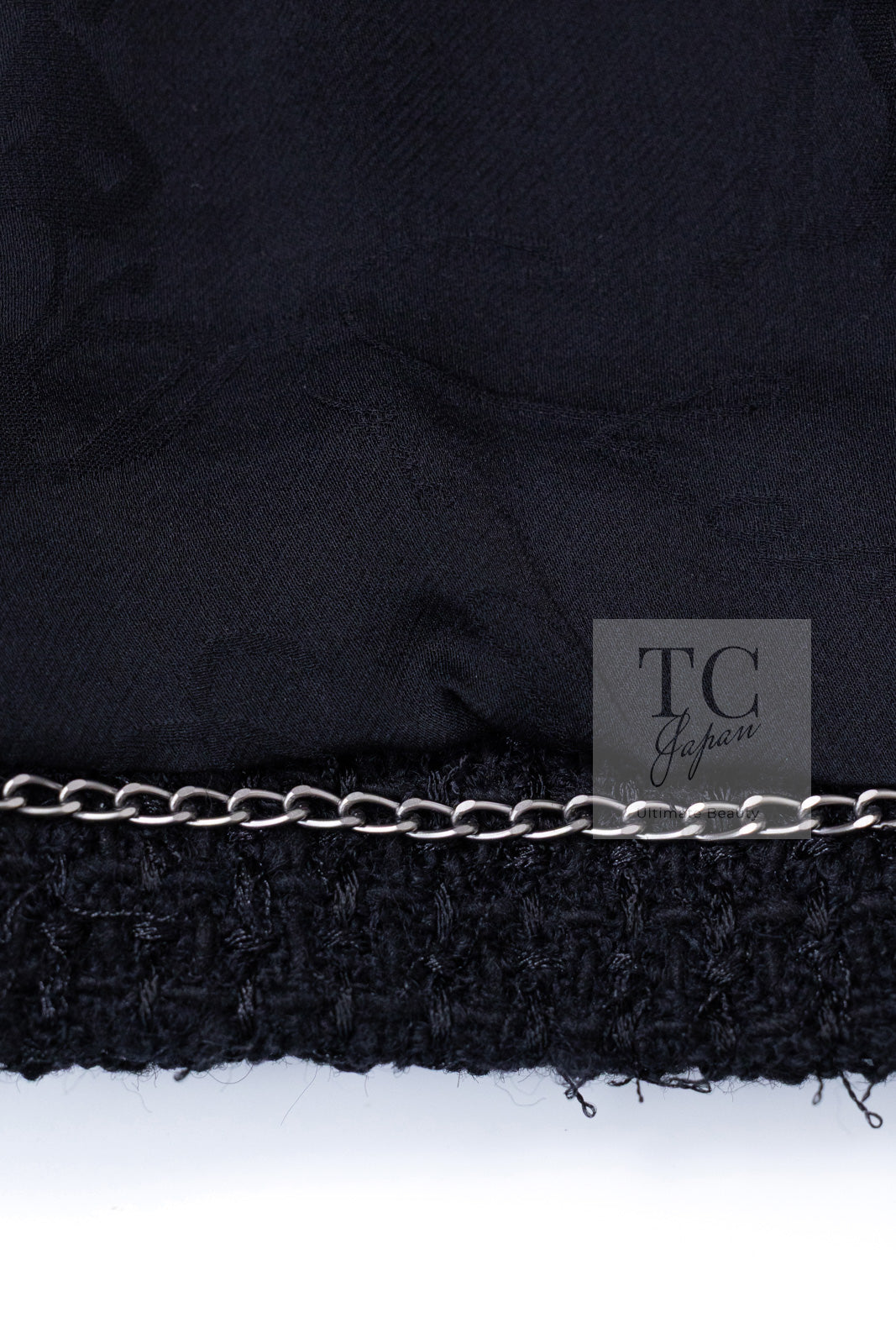 CHANEL 11C Little Black Jacket Tweed Wool Notched Collar 38 シャネル リトル ブラック ジャケット ツイード ウール ココ ボタン 即発