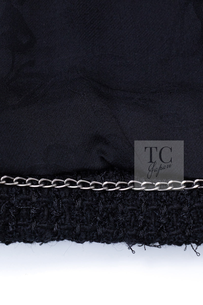 CHANEL 11C Little Black Jacket Tweed Wool Notched Collar 38 シャネル リトル ブラック ジャケット ツイード ウール ココ ボタン 即発