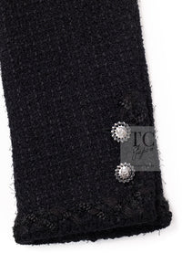 CHANEL 11C Little Black Jacket Tweed Wool Notched Collar 38 シャネル リトル ブラック ジャケット ツイード ウール ココ ボタン 即発