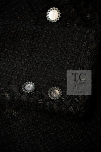 CHANEL 11C Little Black Jacket Tweed Wool Notched Collar 38 シャネル リトル ブラック ジャケット ツイード ウール ココ ボタン 即発
