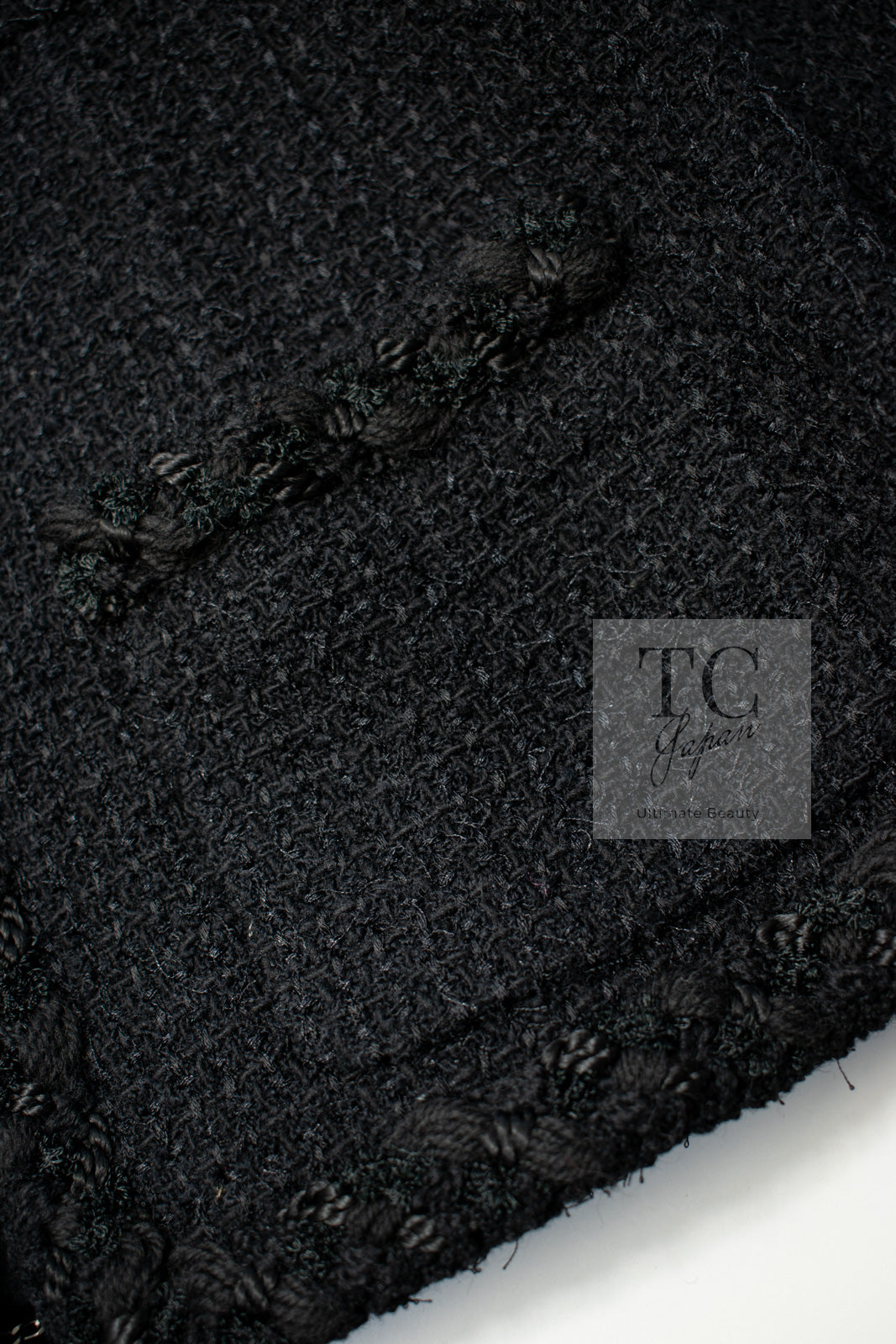 シャネル ジャケット CHANEL 11C ブラック ツイード ウール 襟 ココ