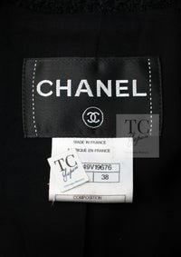 CHANEL 11C Little Black Jacket Tweed Wool Notched Collar 38 シャネル リトル ブラック ジャケット ツイード ウール ココ ボタン 即発