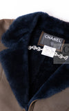 CHANEL 04A Brown Lambskin Leather Riders Zipper Jacket 40 シャネル ブラウン ラムスキン レザー ムートン ライダース ジッパー ジャケット 即発