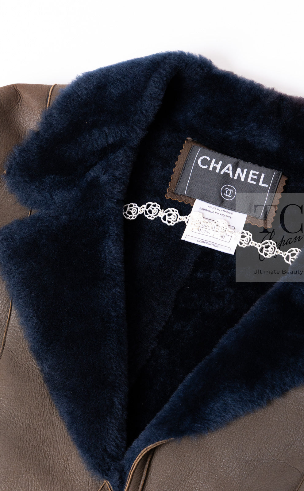 CHANEL 04A Brown Lambskin Leather Riders Zipper Jacket 40 シャネル ブラウン ラムスキン レザー ムートン ライダース ジッパー ジャケット 即発