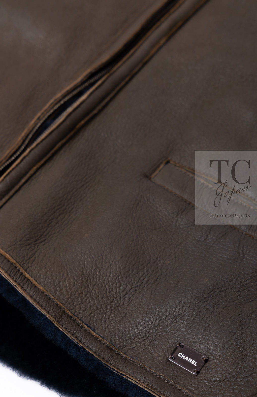 CHANEL 04A Brown Lambskin Leather Riders Zipper Jacket 40 シャネル ブラウン ラムスキン レザー ムートン ライダース ジッパー ジャケット 即発