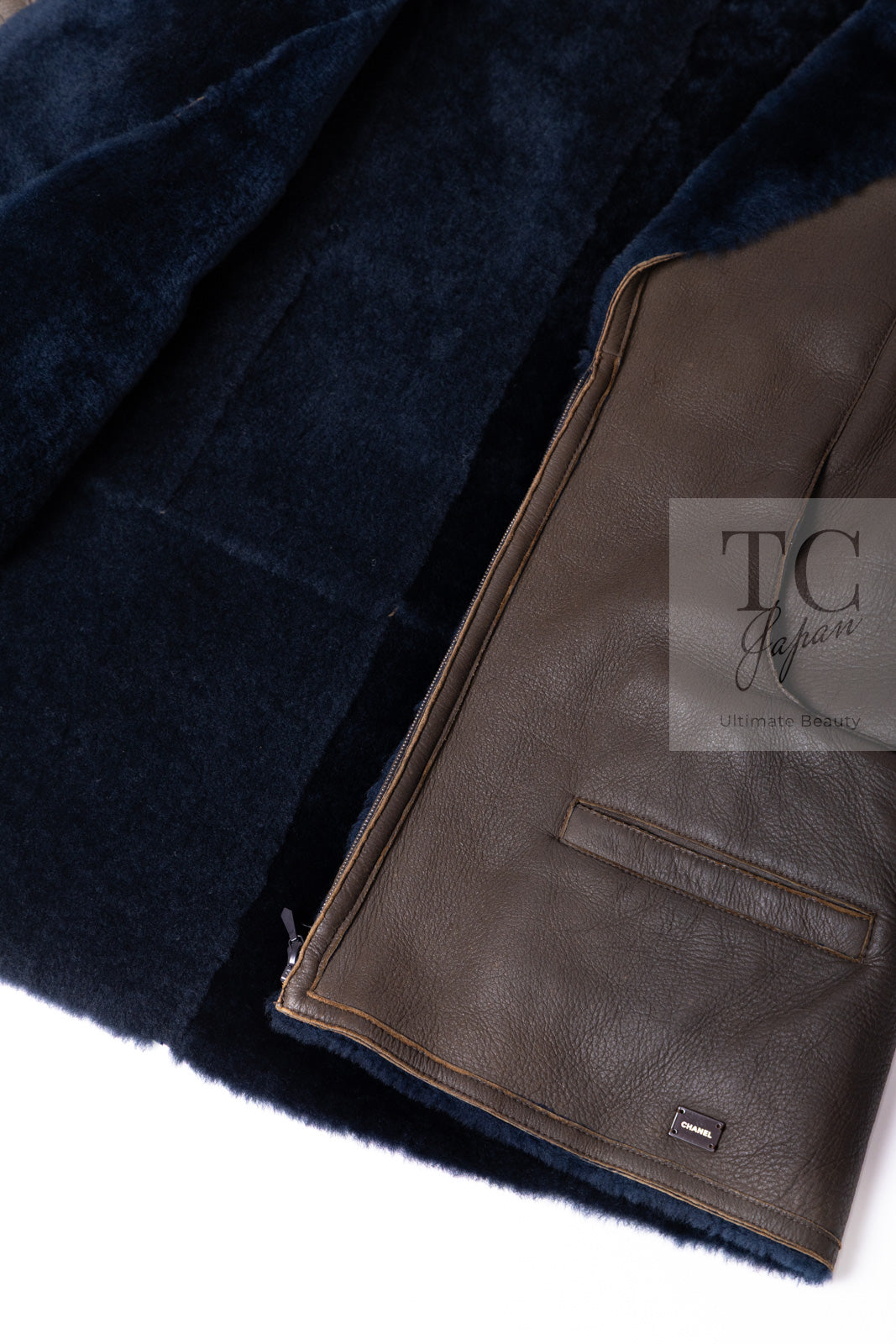 CHANEL 04A Brown Lambskin Leather Riders Zipper Jacket 40 シャネル ブラウン ラムスキン レザー ムートン ライダース ジッパー ジャケット 即発