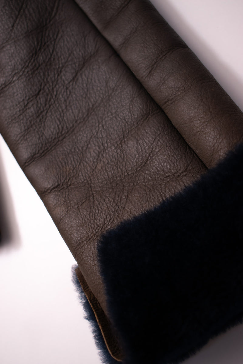 CHANEL 04A Brown Lambskin Leather Riders Zipper Jacket 40 シャネル ブラウン ラムスキン レザー ムートン ライダース ジッパー ジャケット 即発