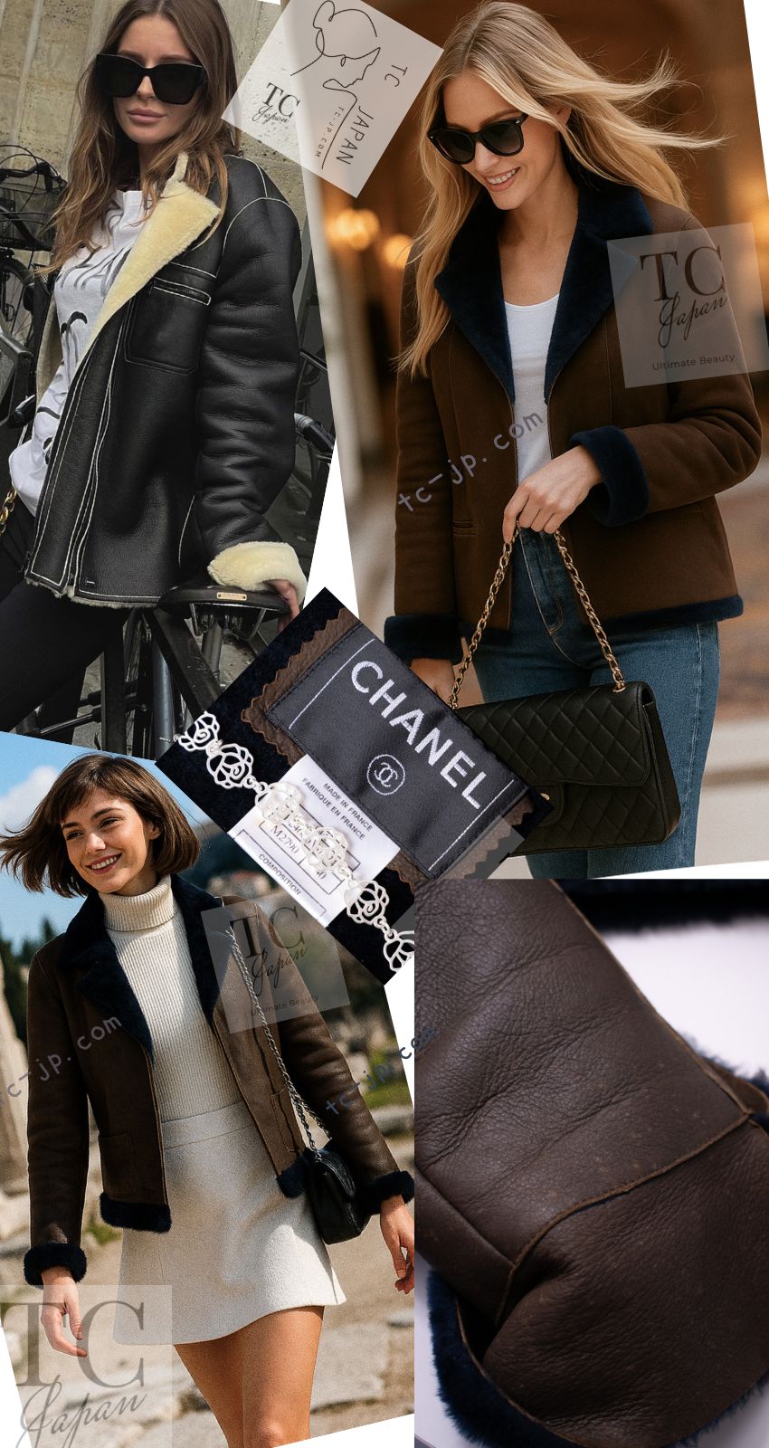 CHANEL 04A Brown Lambskin Leather Riders Zipper Jacket 40 シャネル ブラウン ラムスキン レザー ムートン ライダース ジッパー ジャケット 即発